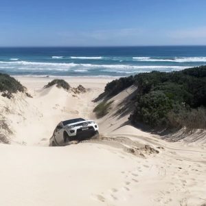 Going up sand dune in 4 wheel drive at Robe